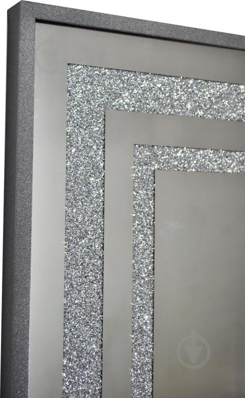 Дзеркало косметичне SEAPS Zerrofixx Glitter Square Silver X10 №3306A 94х94 см - фото 2