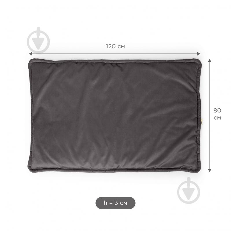 Лежак PETBED Слім 3XL 120х80 см h-3 см велюр темно-сірий - фото 4 Лежак PETBED Слім 3XL 120х80 см h-3 см велюр темно-сірий - фото 4