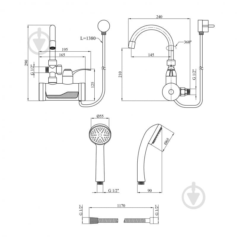 Електроводонагрівач проточний Kroner KRM Volt - CW191WMDS с дисплеем - фото 2 Електроводонагрівач проточний Kroner KRM Volt - CW191WMDS с дисплеем - фото 2