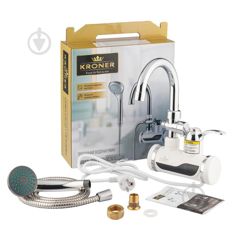 Електроводонагрівач проточний Kroner KRM Volt - CW191WMDS с дисплеем - фото 5 Електроводонагрівач проточний Kroner KRM Volt - CW191WMDS с дисплеем - фото 5