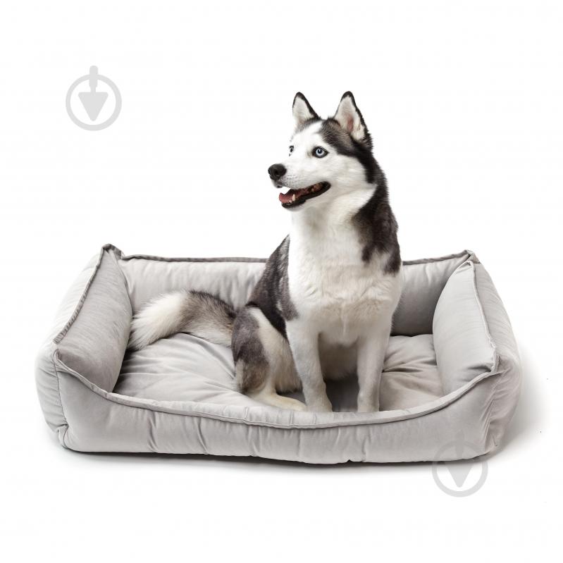 Лежак PETBED Комфорт 2XL 100х70 см h-25 см велюр серый - фото 4 Лежак PETBED Комфорт 2XL 100х70 см h-25 см велюр серый - фото 4