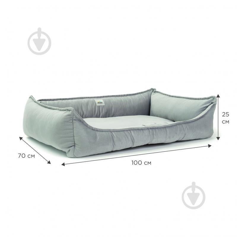 Лежак PETBED Комфорт 2XL 100х70 см h-25 см велюр серый - фото 2 Лежак PETBED Комфорт 2XL 100х70 см h-25 см велюр серый - фото 2