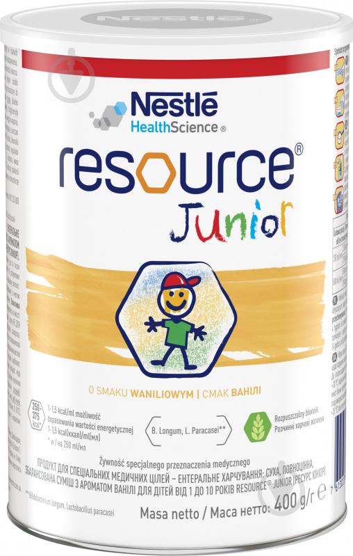 Суха молочна суміш Nestle Resource junior з ароматом ванілі 400 г 7613033864919 - фото 1