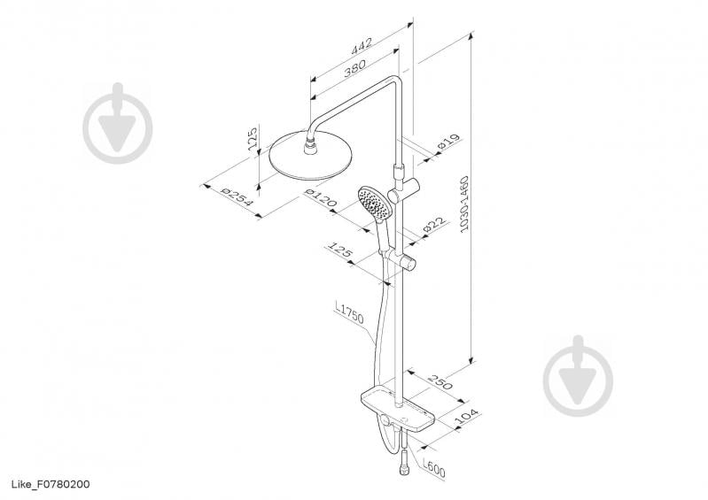 Душевая система AM.PM Like F0780200 - фото 8