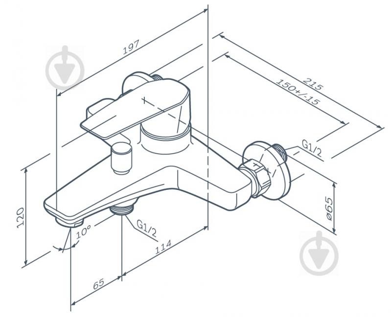 Смеситель для ванны/душа AM.PM Gem F90E10022 - фото 8