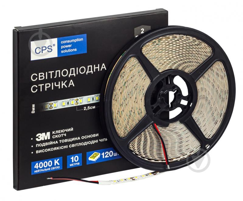 Лінійка світлодіодна CPS CPS 12v 4000К 10 м 10 Вт IP20 12 В денний CLS-12D120K40 - фото 1