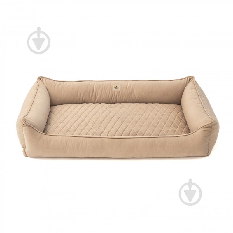 Лежак PETBED Лакі 3XL 120х80 см h-24 см велюр бежевий - фото 3 Лежак PETBED Лакі 3XL 120х80 см h-24 см велюр бежевий - фото 3