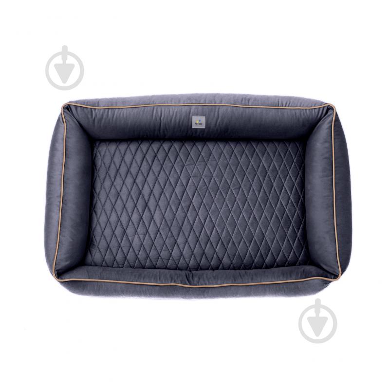 Лежак PETBED Лакки 3XL 120х80 см h-24 см велюр темно-серый/кант бежевый - фото 4 Лежак PETBED Лакки 3XL 120х80 см h-24 см велюр темно-серый/кант бежевый - фото 4