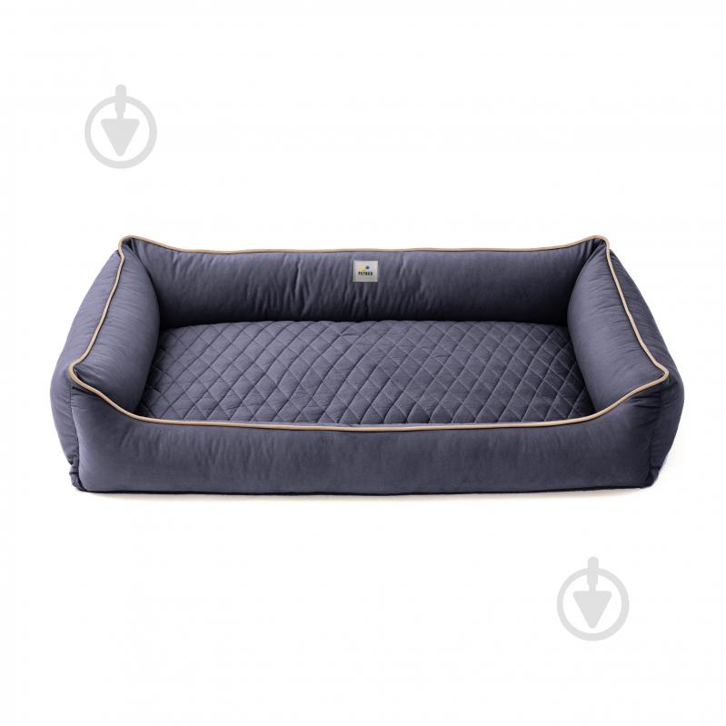 Лежак PETBED Лакки 3XL 120х80 см h-24 см велюр темно-серый/кант бежевый - фото 3 Лежак PETBED Лакки 3XL 120х80 см h-24 см велюр темно-серый/кант бежевый - фото 3