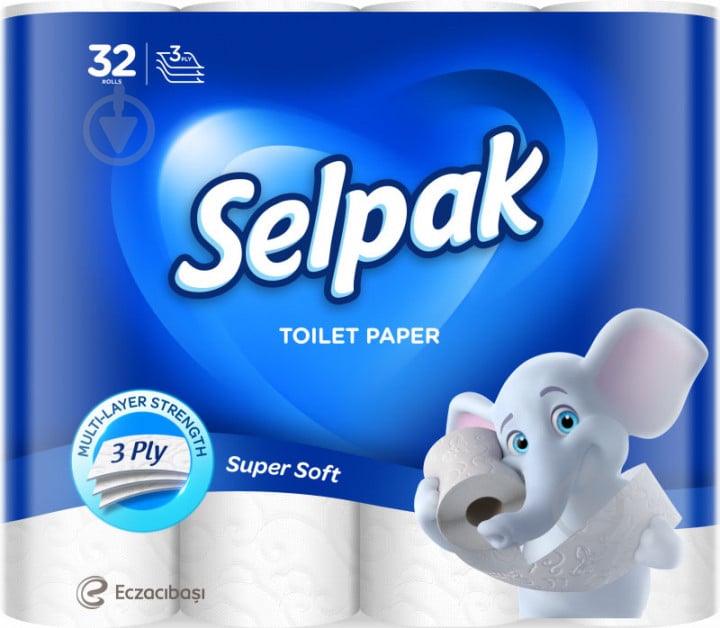 Туалетная бумага Selpak трехслойный 32 шт. в ассортименте - фото 1