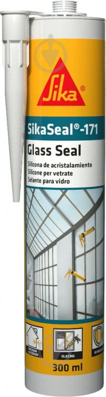 Герметик силіконовий Sika для скла SikaSeal®-171 Glass Seal прозорий 300 мл 0,3 кг - фото 1 Герметик силіконовий Sika для скла SikaSeal®-171 Glass Seal прозорий 300 мл 0,3 кг - фото 1