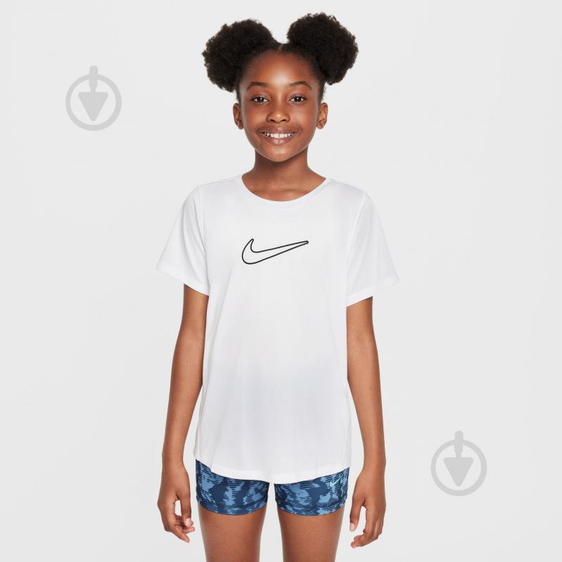 Футболка Nike G NK DF ONE STD SS TOP HBR FZ5600-100 р.XL білий - фото 1