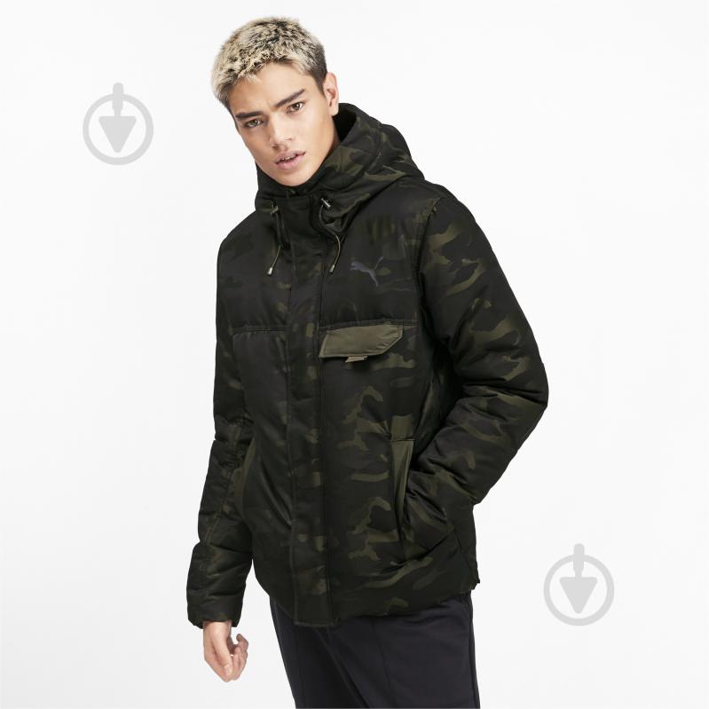Куртка мужская демисезонная Puma 480 Camo Down Jacket 58044470 р.XL зеленая - фото 1 Куртка мужская демисезонная Puma 480 Camo Down Jacket 58044470 р.XL зеленая - фото 1