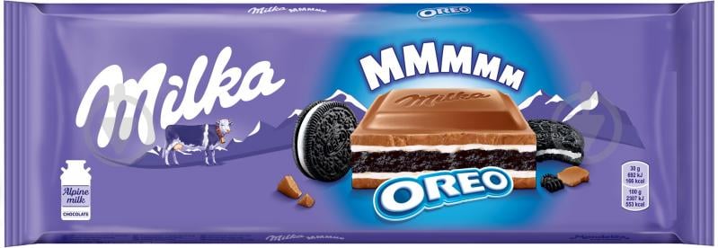 Шоколад Milka зі шматочками печива ОРЕО 300г - фото 1