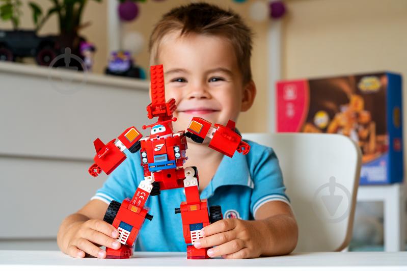 Фигурка-конструктор Super Wings Small Blocks 2-in-1 Buildable Transforming Vehicle Jett Джетт EU385005 - фото 7