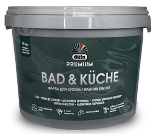 Краска латексная виниловая Dufa PREMIUM Bad & Kuche P 112 шелковистый мат белый 1 л - фото 1