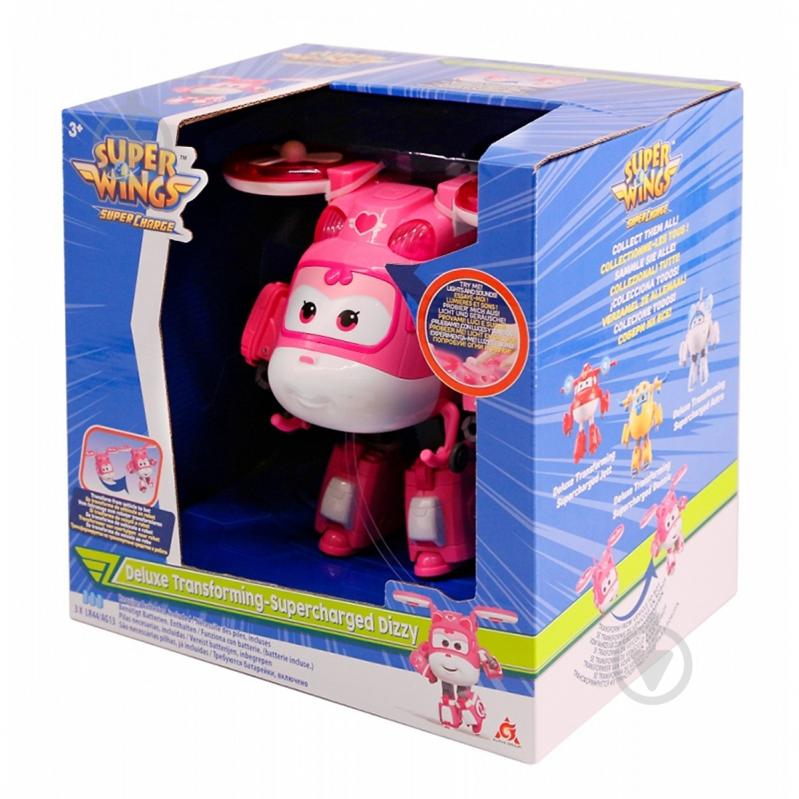 Фигурка коллекционная Super Wings Supercharge Lights&Sounds Dizzy Диззи свет звук EU740434 - фото 1