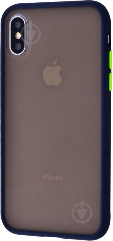 Чехол-накладка Shadow Matte Case (PC+TPU) dark blue для Apple iPhone X - фото 1