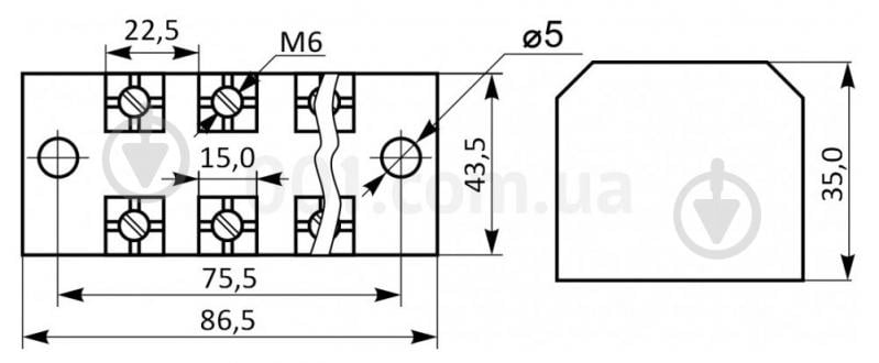 Колодка клеммная АСКО-УКРЕМ TB1003 A0130050025 - фото 3