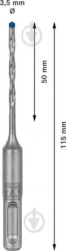 Бур Bosch SDS-plus 3,5x50 мм 115 мм 1 шт. 2608900055 - фото 2