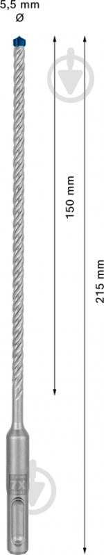 Бур Bosch SDS-plus 5,5x215 мм 1 шт. 2608900067 - фото 2