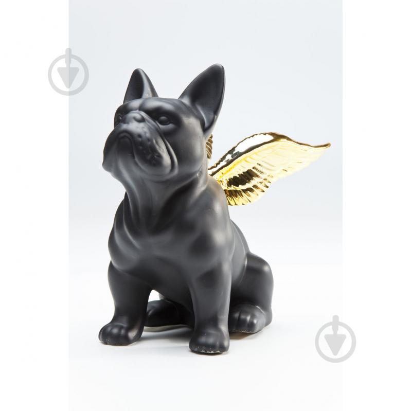 Статуетка декоративна Sitting Angel Dog чорна із золотим 22x12,21 см KARE Design - фото 3