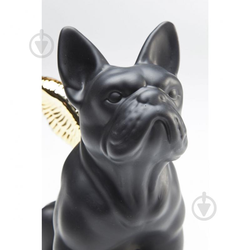 Статуэтка декоративная Sitting Angel Dog черная с золотым 22x12,21 см KARE Design - фото 4