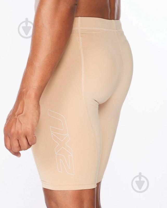 Велосипедки 2XU Core Compression Shorts MA3851b_BGE/SIL р. M бежевий - фото 6