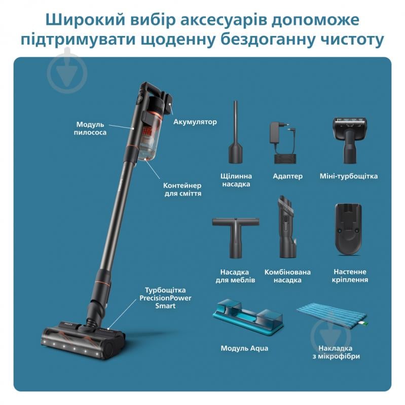 Пылесос аккумуляторный Philips Aqua XC7055/01 - фото 6