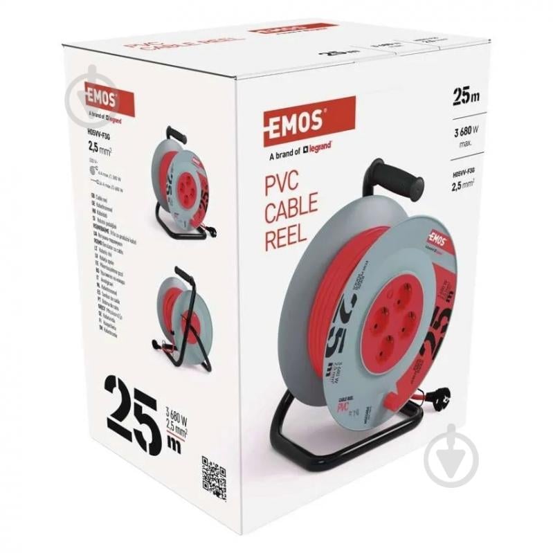Подовжувач на котушці Emos із заземленням 4 гн. синій 25 м P09225M - фото 6 Подовжувач на котушці Emos із заземленням 4 гн. синій 25 м P09225M - фото 6