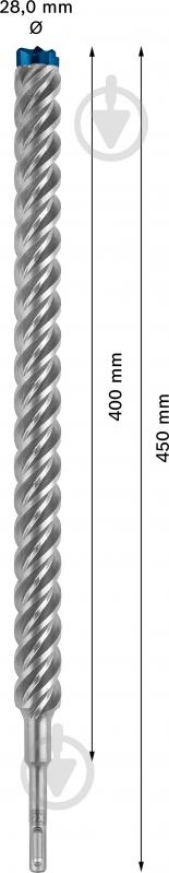 Бур Bosch SDS-plus 28x450 мм 1 шт. 2608900154 - фото 2 Бур Bosch SDS-plus 28x450 мм 1 шт. 2608900154 - фото 2