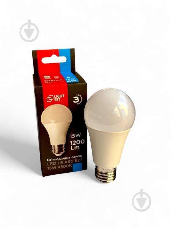 Лампа світлодіодна LIGHT SET LS 15 Вт A60 E27 220 В 4500 К - фото 2 Лампа світлодіодна LIGHT SET LS 15 Вт A60 E27 220 В 4500 К - фото 2