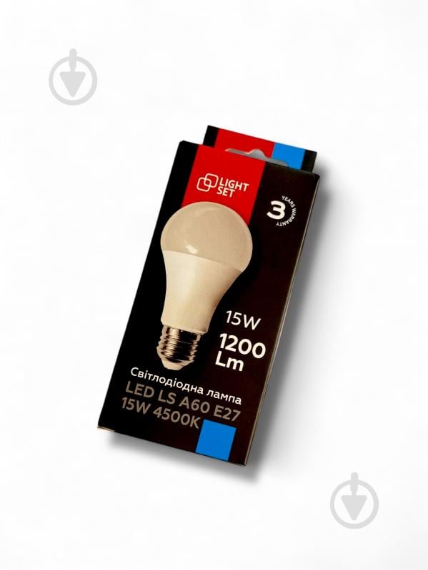 Лампа світлодіодна LIGHT SET LS 15 Вт A60 E27 220 В 4500 К - фото 3 Лампа світлодіодна LIGHT SET LS 15 Вт A60 E27 220 В 4500 К - фото 3