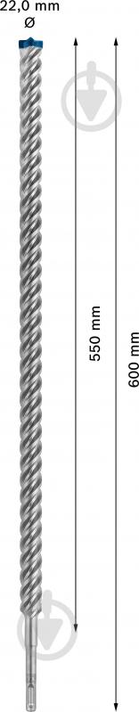 Бур Bosch SDS-plus 22x600 мм 1 шт. 2608900148 - фото 2 Бур Bosch SDS-plus 22x600 мм 1 шт. 2608900148 - фото 2