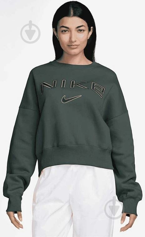 Свитшот Nike W NSW PHNX FLC OOS LOGO CREW FV7674-338 р.XL зеленый - фото 2 Свитшот Nike W NSW PHNX FLC OOS LOGO CREW FV7674-338 р.XL зеленый - фото 2