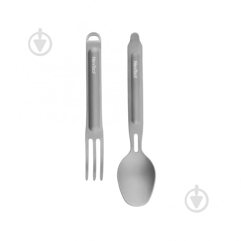 Ложка-вилка NexTool Titanium Tableware Set, титан - фото 3 Ложка-вилка NexTool Titanium Tableware Set, титан - фото 3