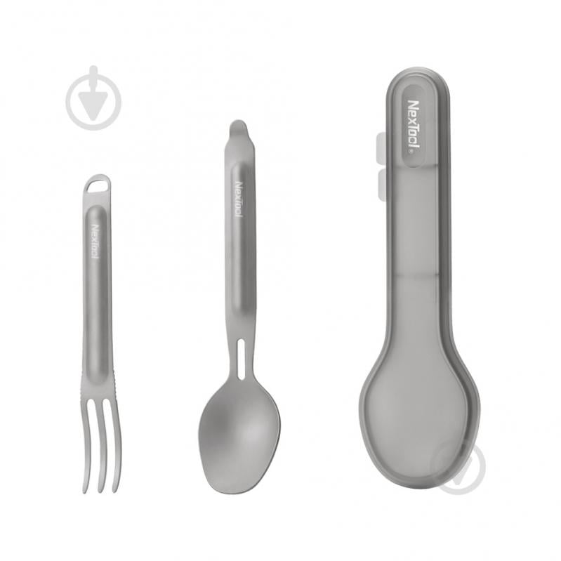 Ложка-вилка NexTool Titanium Tableware Set, титан - фото 1 Ложка-вилка NexTool Titanium Tableware Set, титан - фото 1