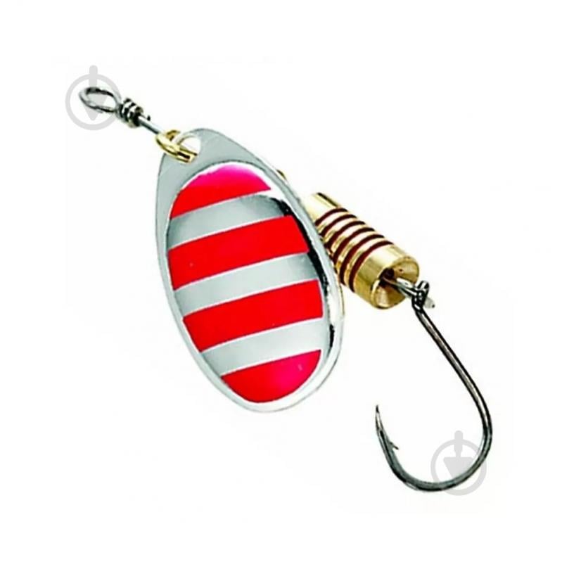 Блешня-обертова DAM 6 г EFFZETT STANDART WITH SINGLE HOOK red stripes - фото 1