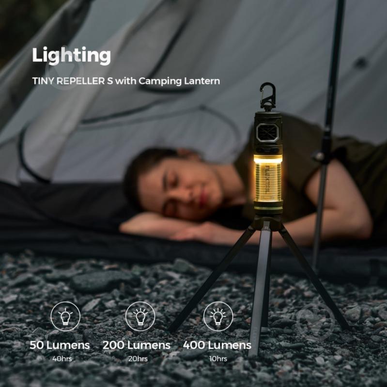 Фумигатор Flextail фонарь кемпинговый Tiny Repel S, зеленый - фото 10