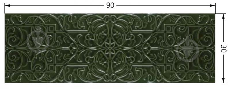 Плитка TABRIZ TILE Limited Green Relief Decor 30x90 - фото 2