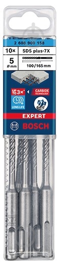 Бур Bosch SDS-plus 5x165 мм 10 шт. 2608900158 - фото 2