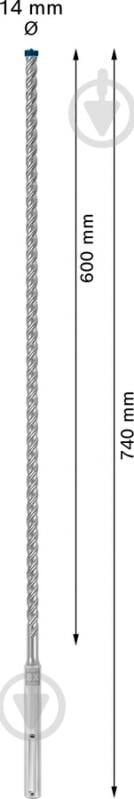 Бур Bosch SDS-plus 14x740 мм 1 шт. 2608900209 - фото 2