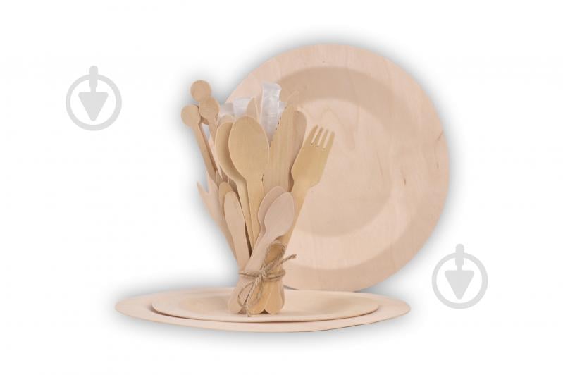 Вилка одноразовая деревянная для картофеля фри 120 мм Ecowood 200 шт. - фото 3