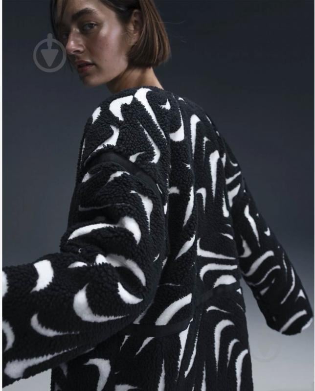 Куртка женская демисезонная Nike W NSW COZY HBR JKT FV8025-010 р.M черно-белая - фото 4