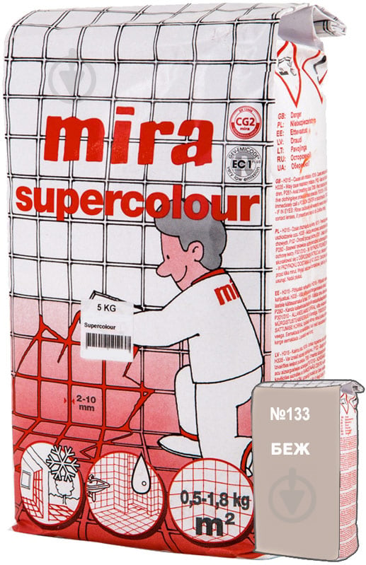 Затирка для плитки Mira Supercolour 133 5 кг бежевый - фото 1