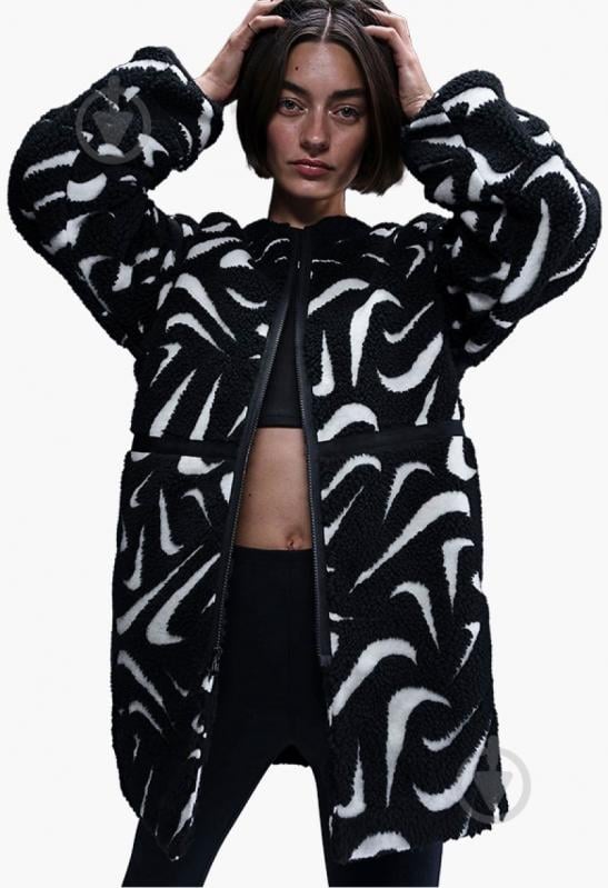 Куртка женская демисезонная Nike W NSW COZY HBR JKT FV8025-010 р.XS черно-белая - фото 1 Куртка женская демисезонная Nike W NSW COZY HBR JKT FV8025-010 р.XS черно-белая - фото 1