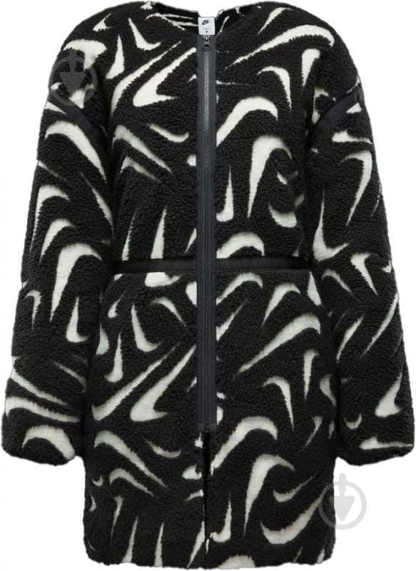 Куртка женская демисезонная Nike W NSW COZY HBR JKT FV8025-010 р.XS черно-белая - фото 2 Куртка женская демисезонная Nike W NSW COZY HBR JKT FV8025-010 р.XS черно-белая - фото 2