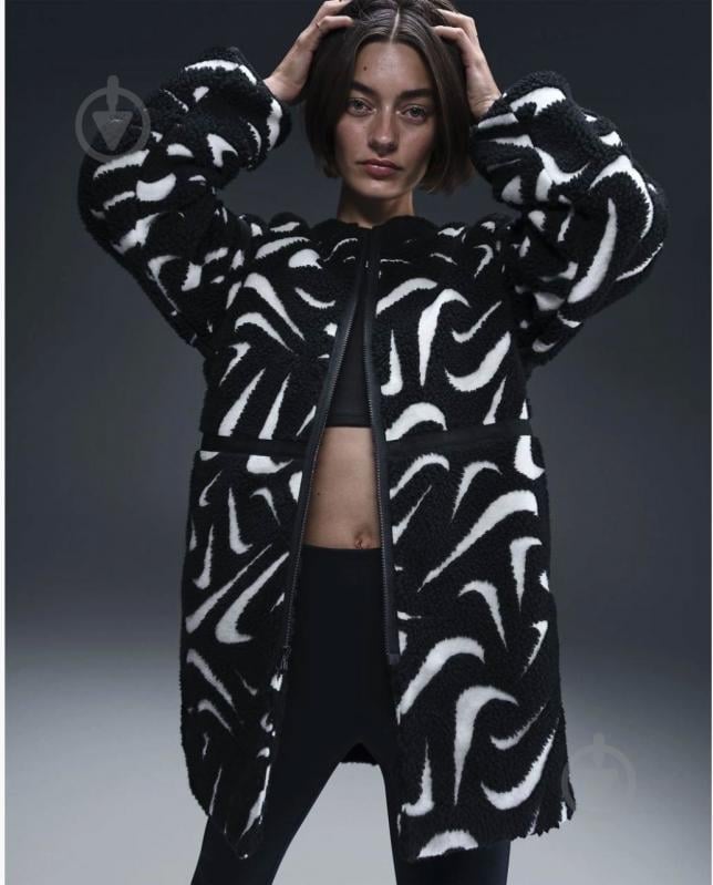 Куртка женская демисезонная Nike W NSW COZY HBR JKT FV8025-010 р.XS черно-белая - фото 3 Куртка женская демисезонная Nike W NSW COZY HBR JKT FV8025-010 р.XS черно-белая - фото 3