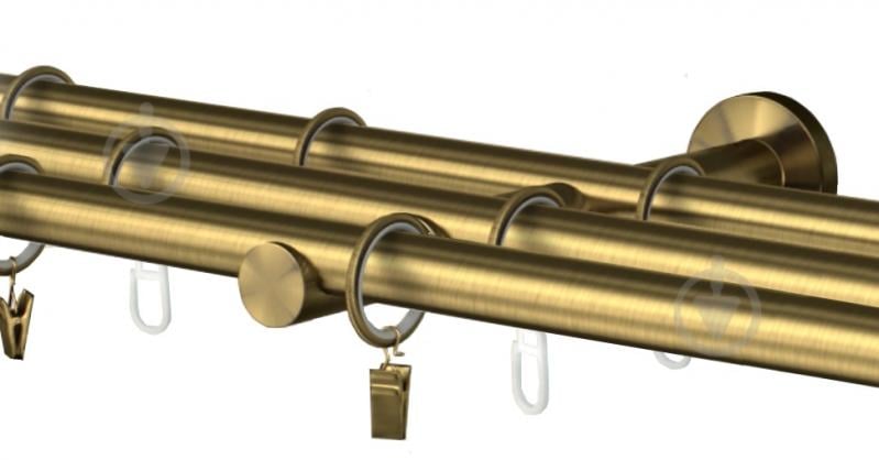 Комплект Cardinal Галея потрійний d16 мм 160 см античне золото - фото 1 Комплект Cardinal Галея потрійний d16 мм 160 см античне золото - фото 1