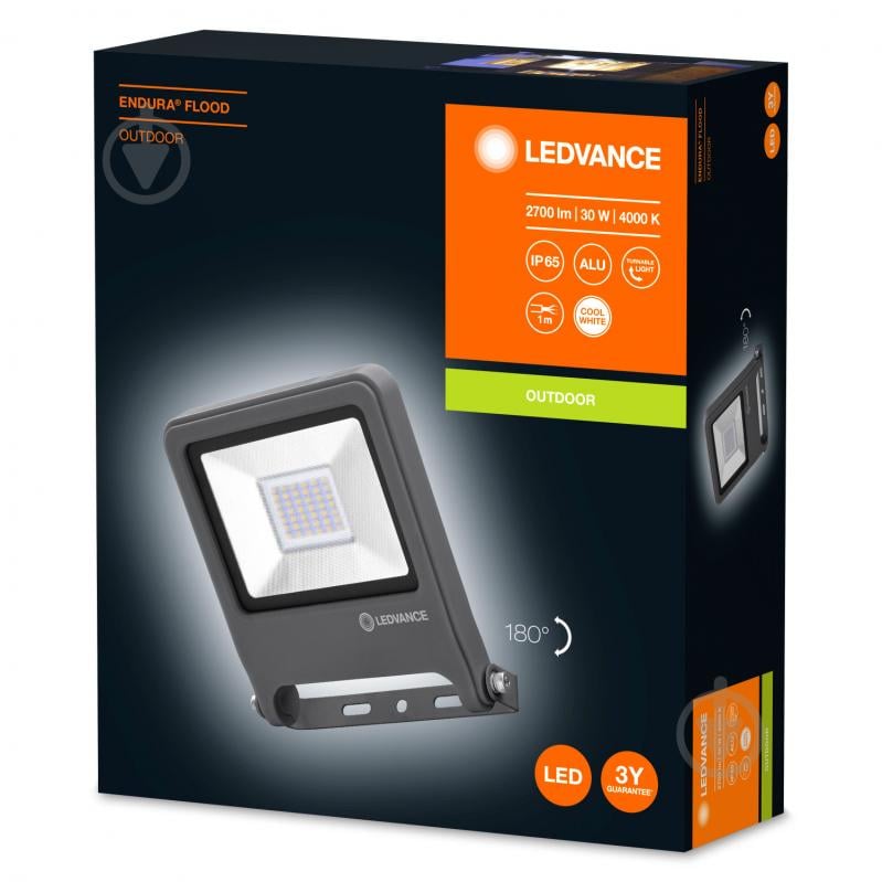 Прожектор Ledvance Floodlight Essential 4000K 30 Вт IP65 чорний - фото 1